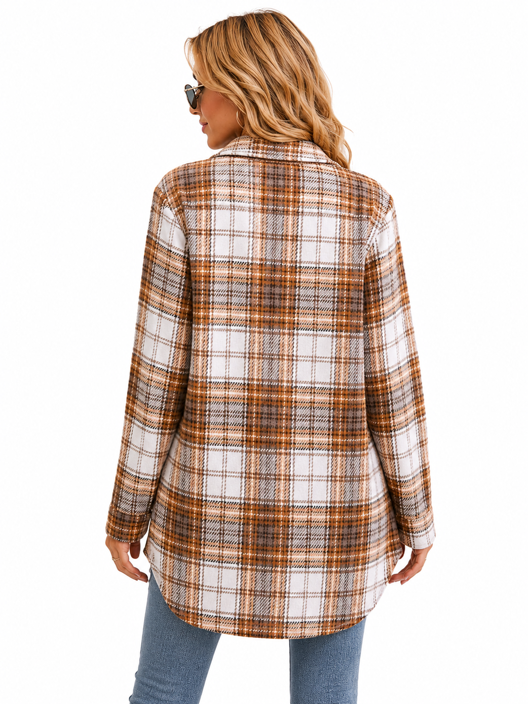 Cozy Oversized Plaid Shacket – Casual Button-Down Flannel Jacket